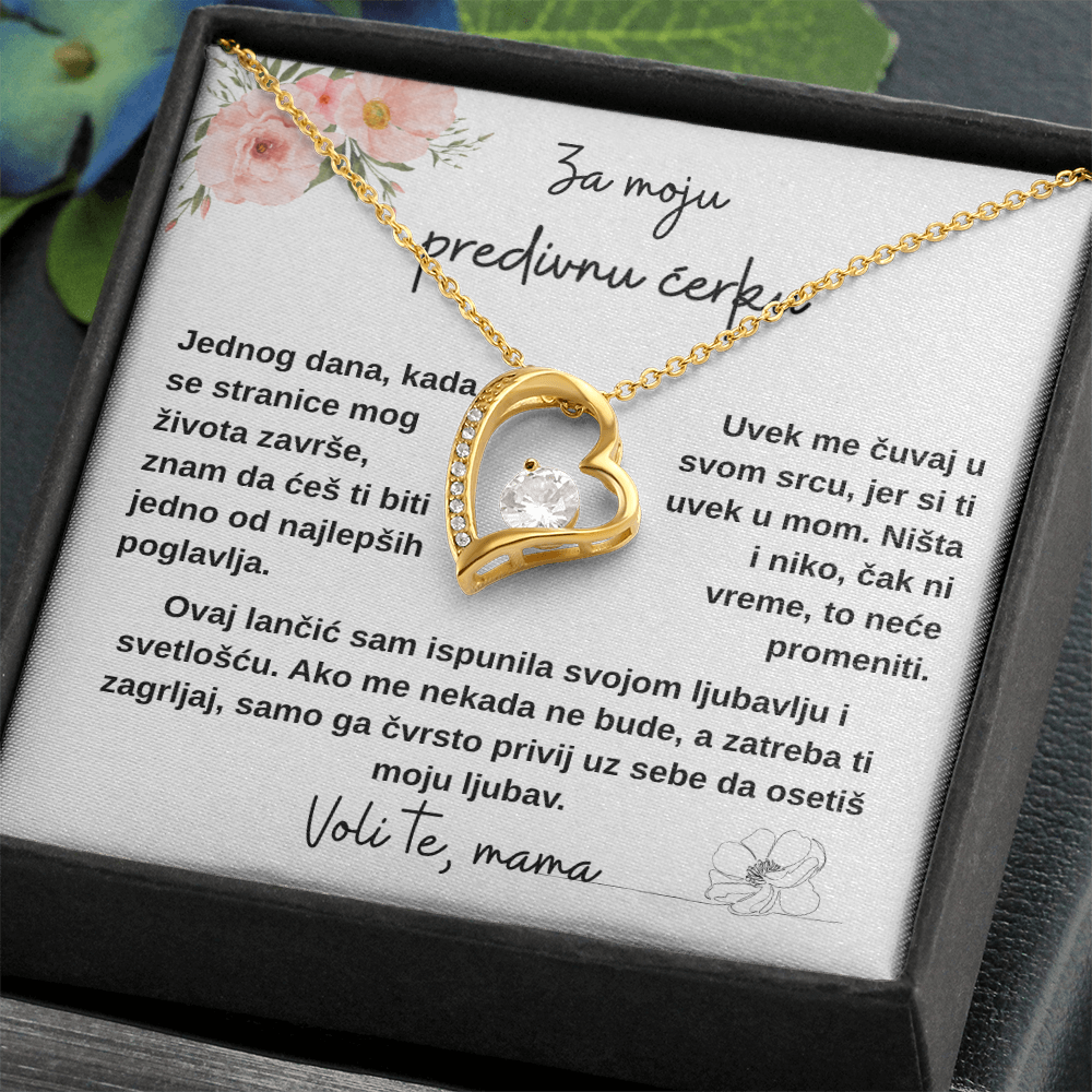 Mamina ljubav zauvek uz tebe – ogrlica za ćerku
