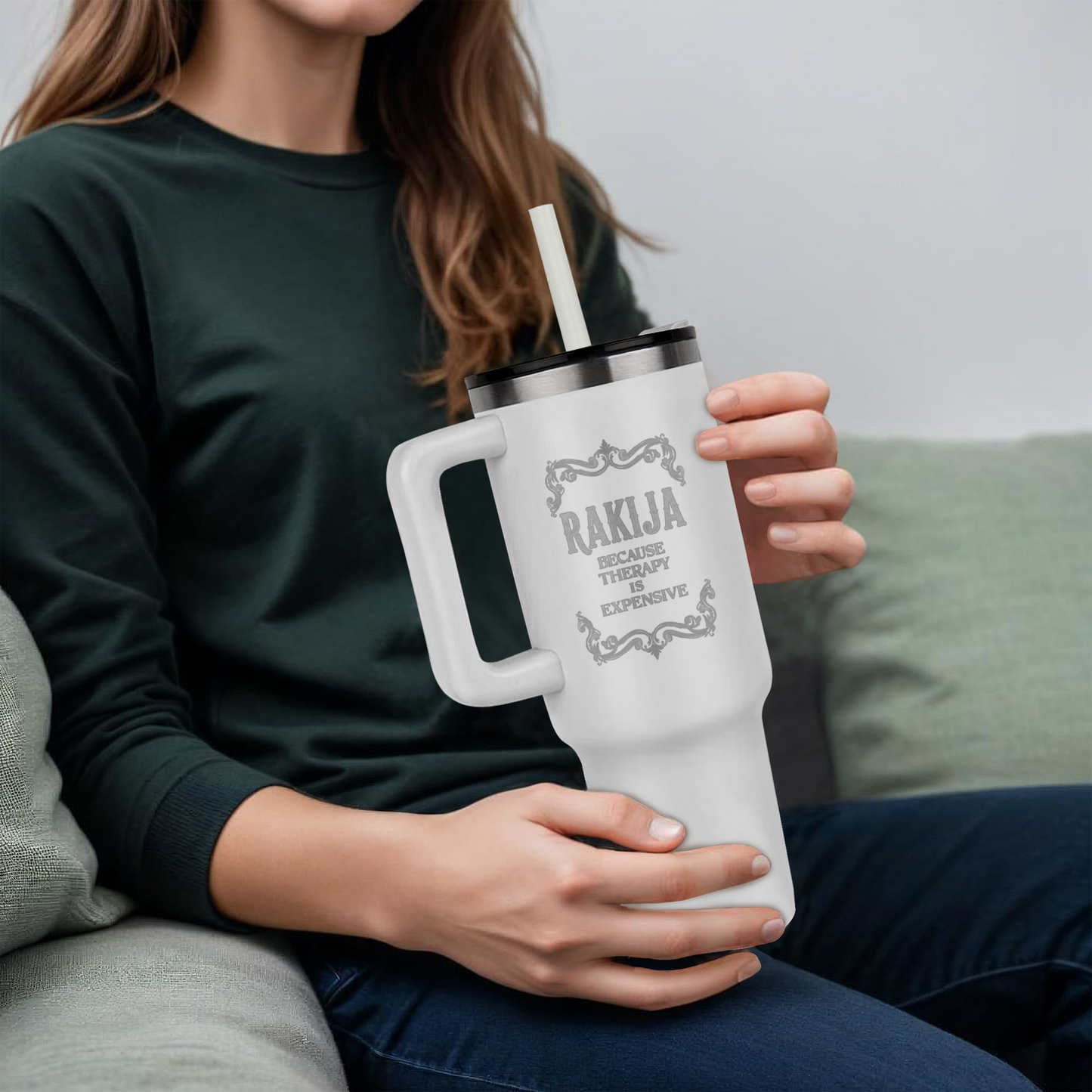 RAKIJA, because Therapy is too Expensive 40 oz Tumbler
