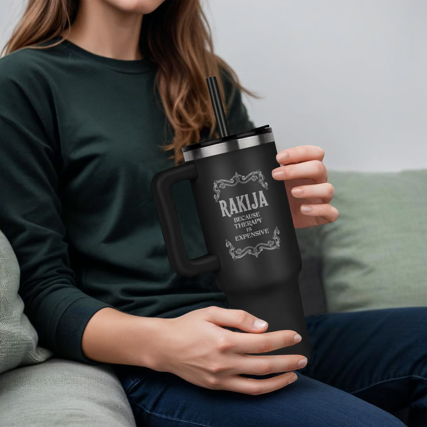 RAKIJA, because Therapy is too Expensive 40 oz Tumbler