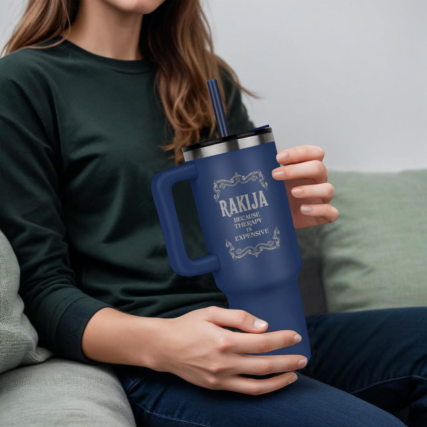 RAKIJA, because Therapy is too Expensive 40 oz Tumbler