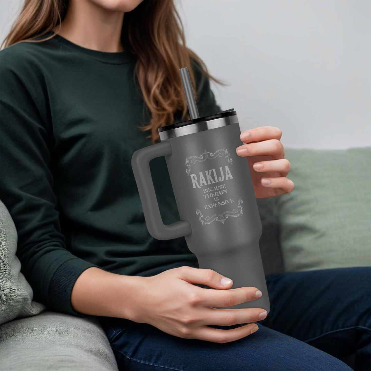 RAKIJA, because Therapy is too Expensive 40 oz Tumbler