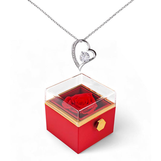 Luxury Rose Reveal Gift Box with Forever Love Necklace
