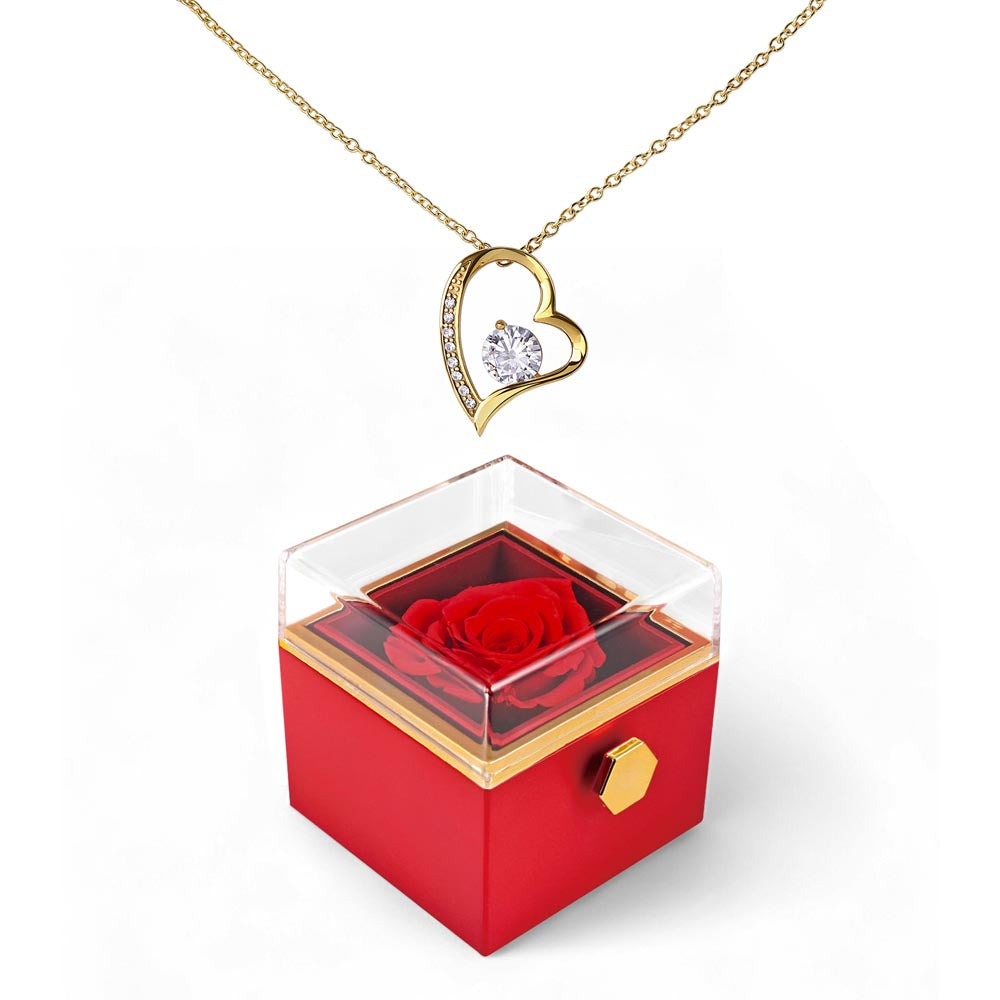 Luxury Rose Reveal Gift Box with Forever Love Necklace
