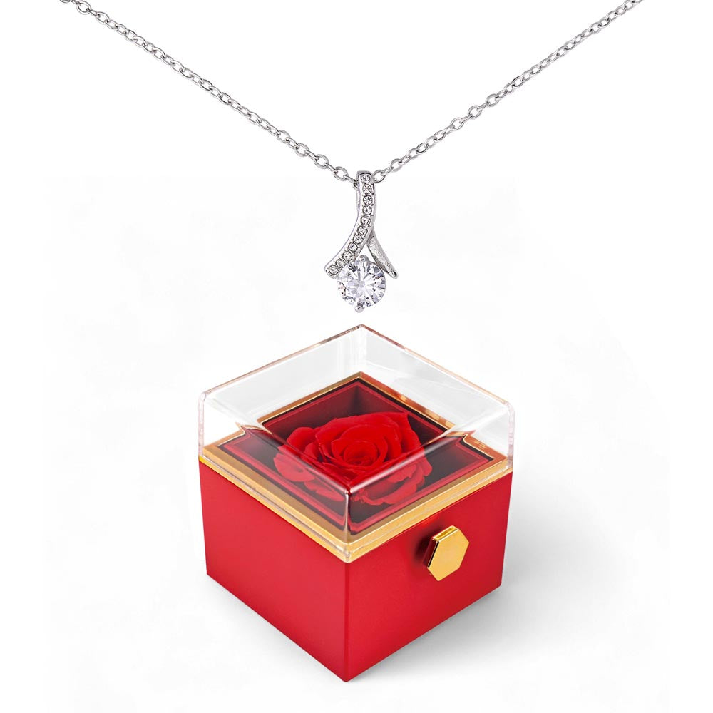 Luxury Rose Reveal Gift Box with Alluring Beauty Necklace