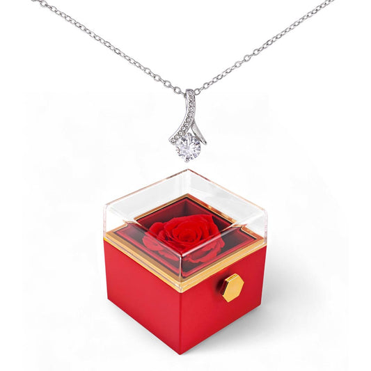 Luxury Rose Reveal Gift Box with Alluring Beauty Necklace