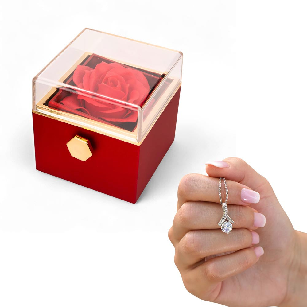 Luxury Rose Reveal Gift Box with Alluring Beauty Necklace