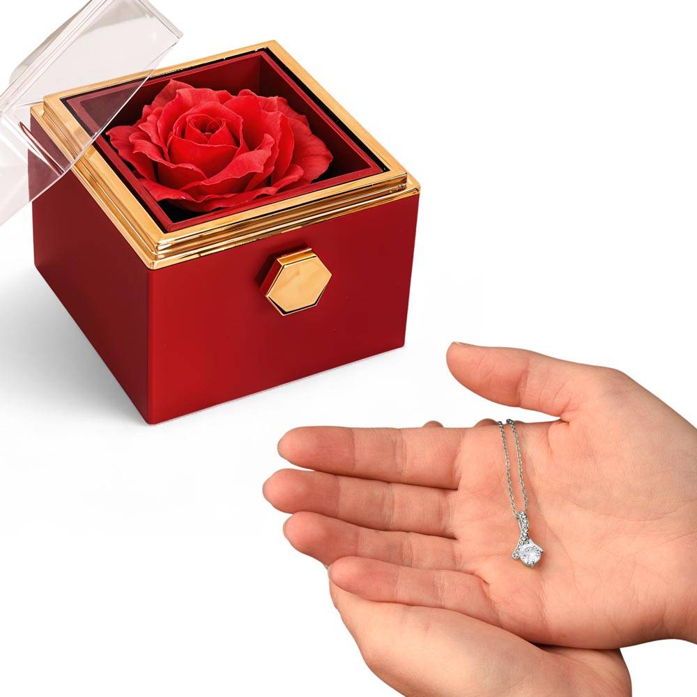 Luxury Rose Reveal Gift Box with Alluring Beauty Necklace