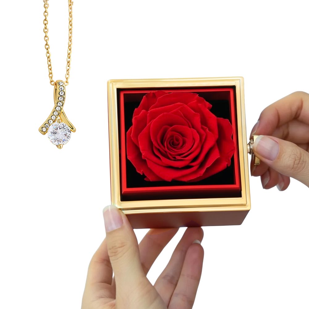 Luxury Rose Reveal Gift Box with Alluring Beauty Necklace