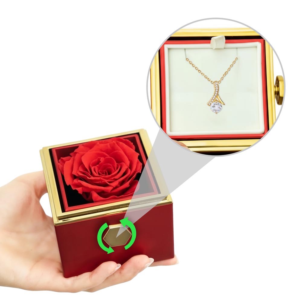 Luxury Rose Reveal Gift Box with Alluring Beauty Necklace