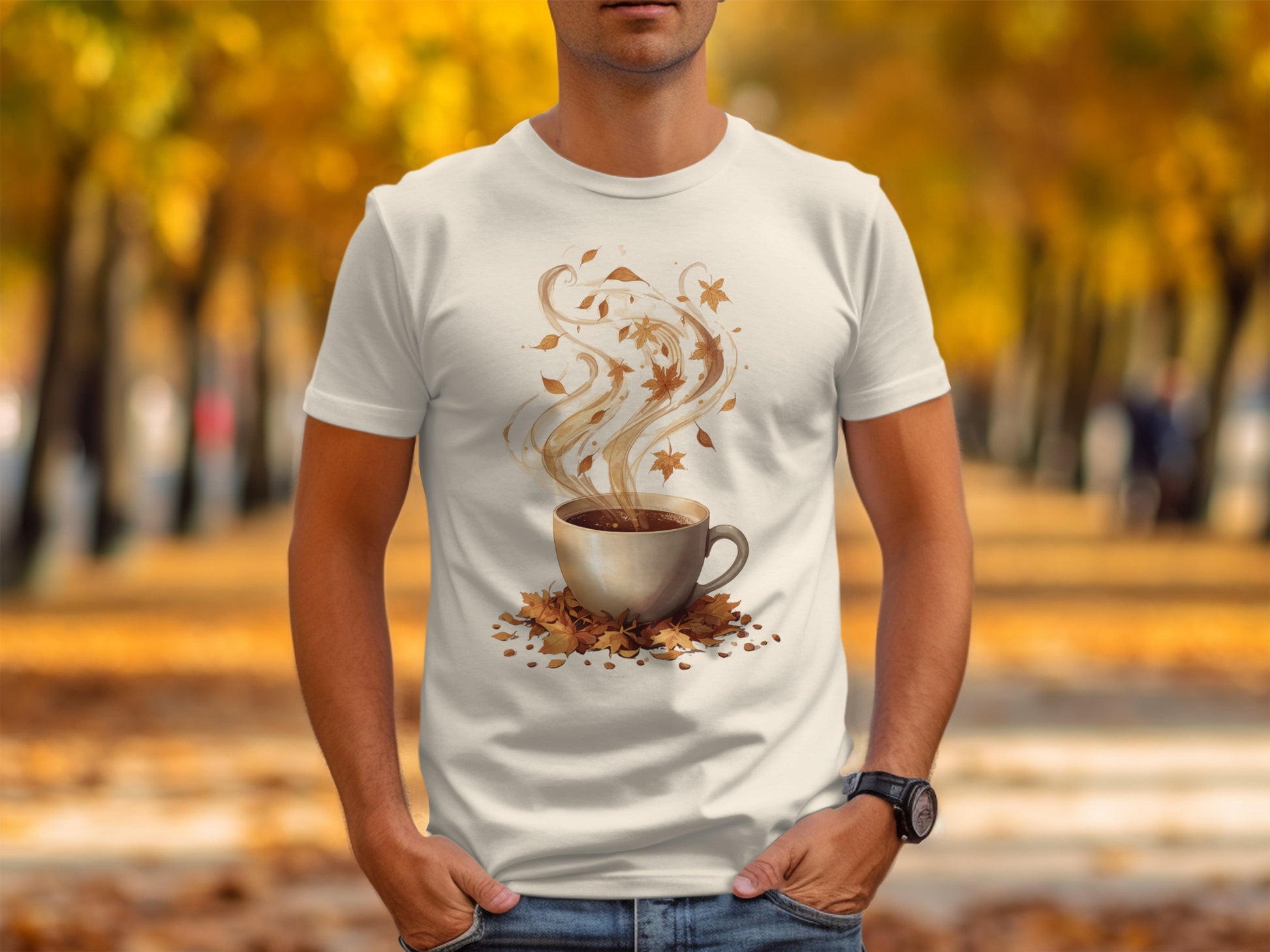 Autumn Coffee Themed Graphic T-shirt product