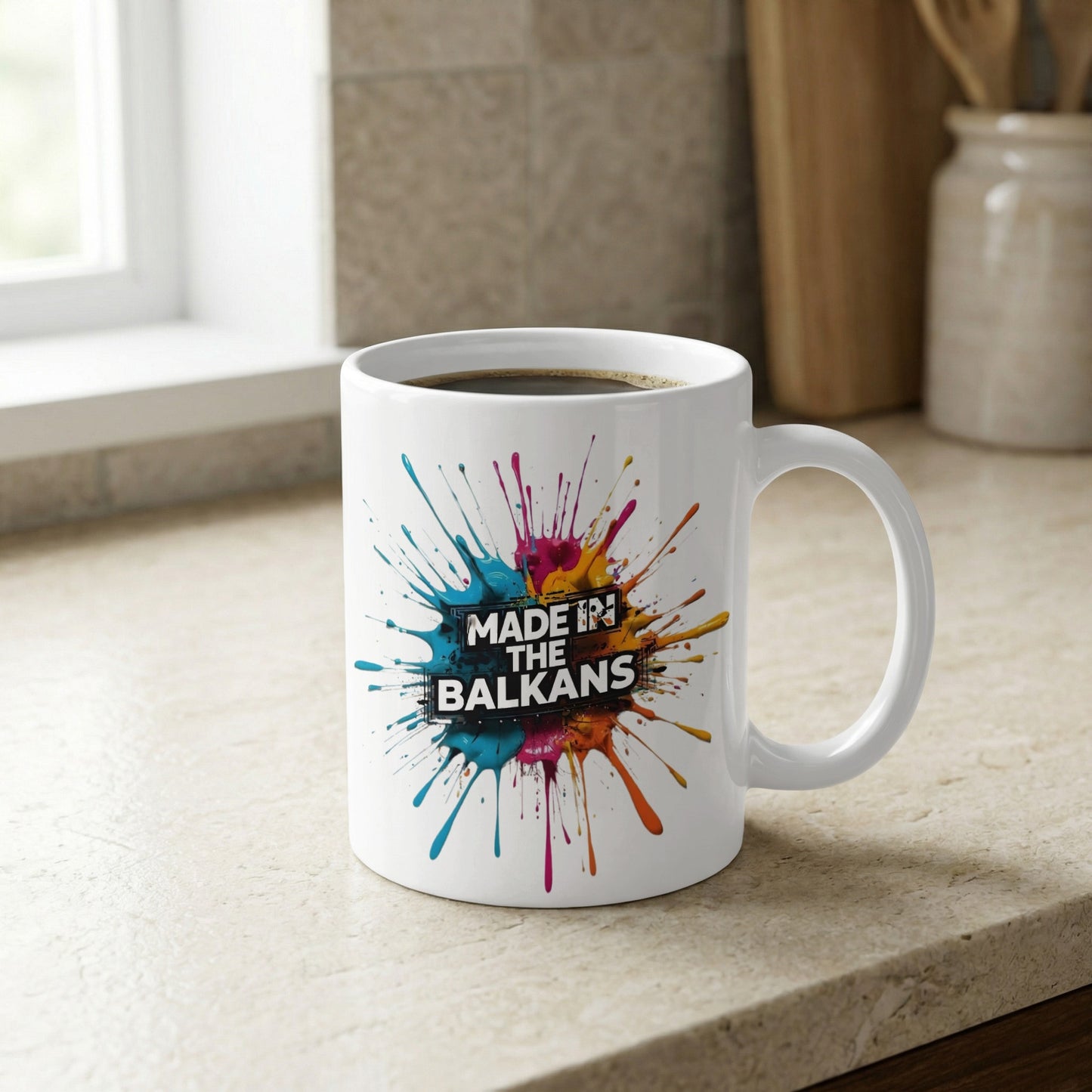 MADE IN THE BALKANS Splatter Paint Colors White Coffee product type