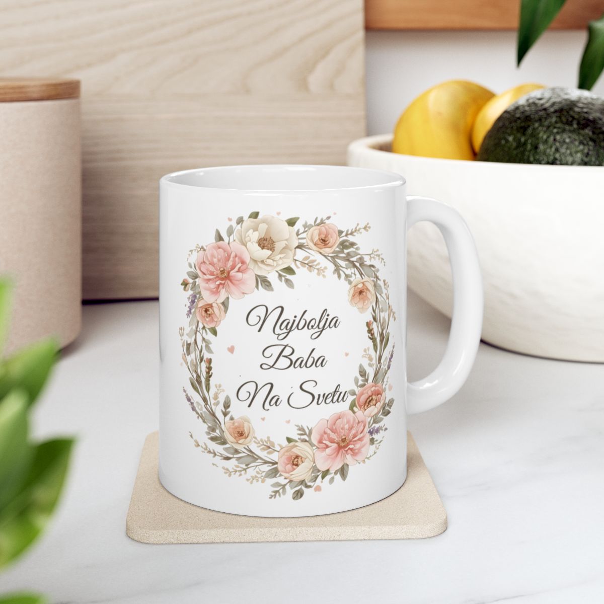 Najbolja Baba Na Svetu floral design mug gift