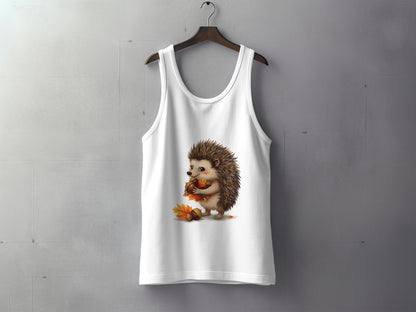 Cute Hedgehog with Autumn Leaves Tank Top product type