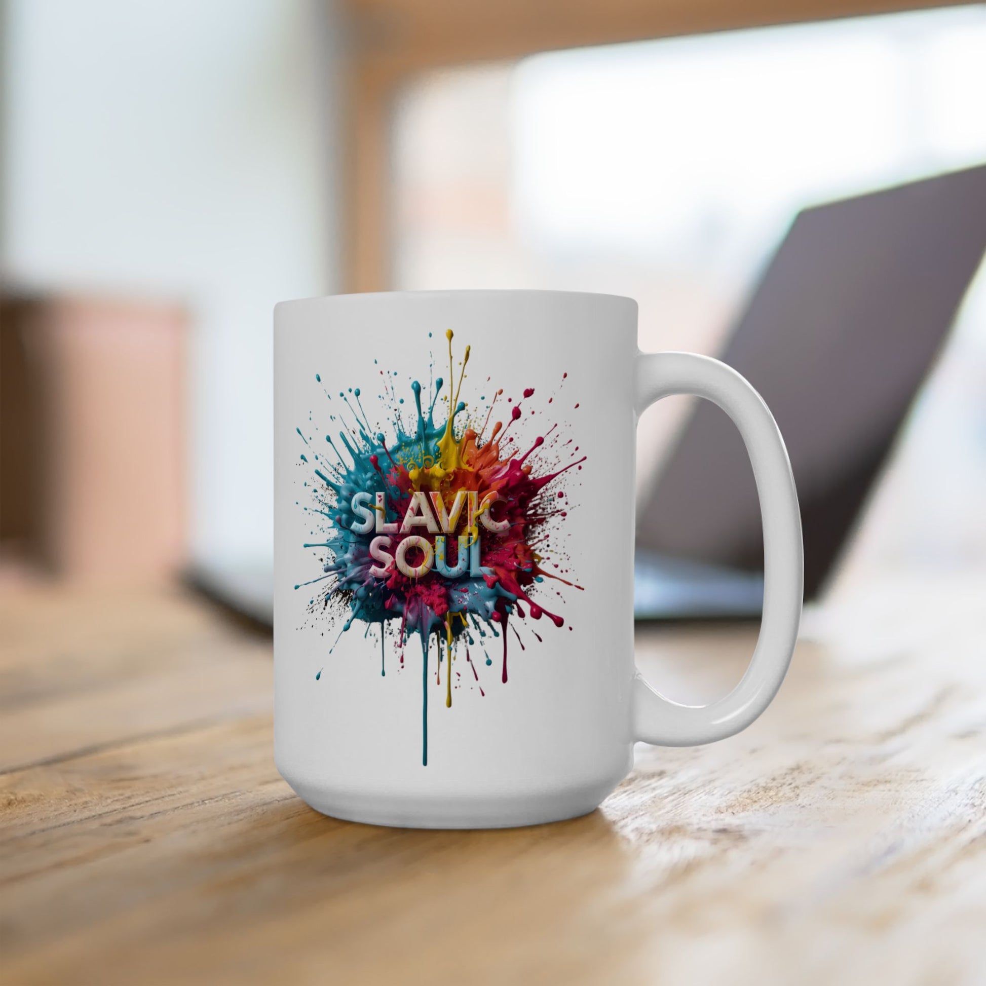 SLAVIC SOUL Paint Splatter Colorful Design Mug