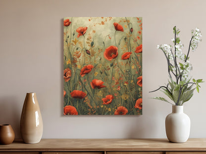 Colorful Poppy Field Canvas Wall Art Decor product