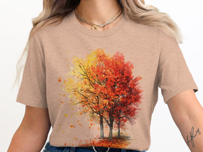 Autumn Foliage Graphic Print Short Sleeve T-Shirt product