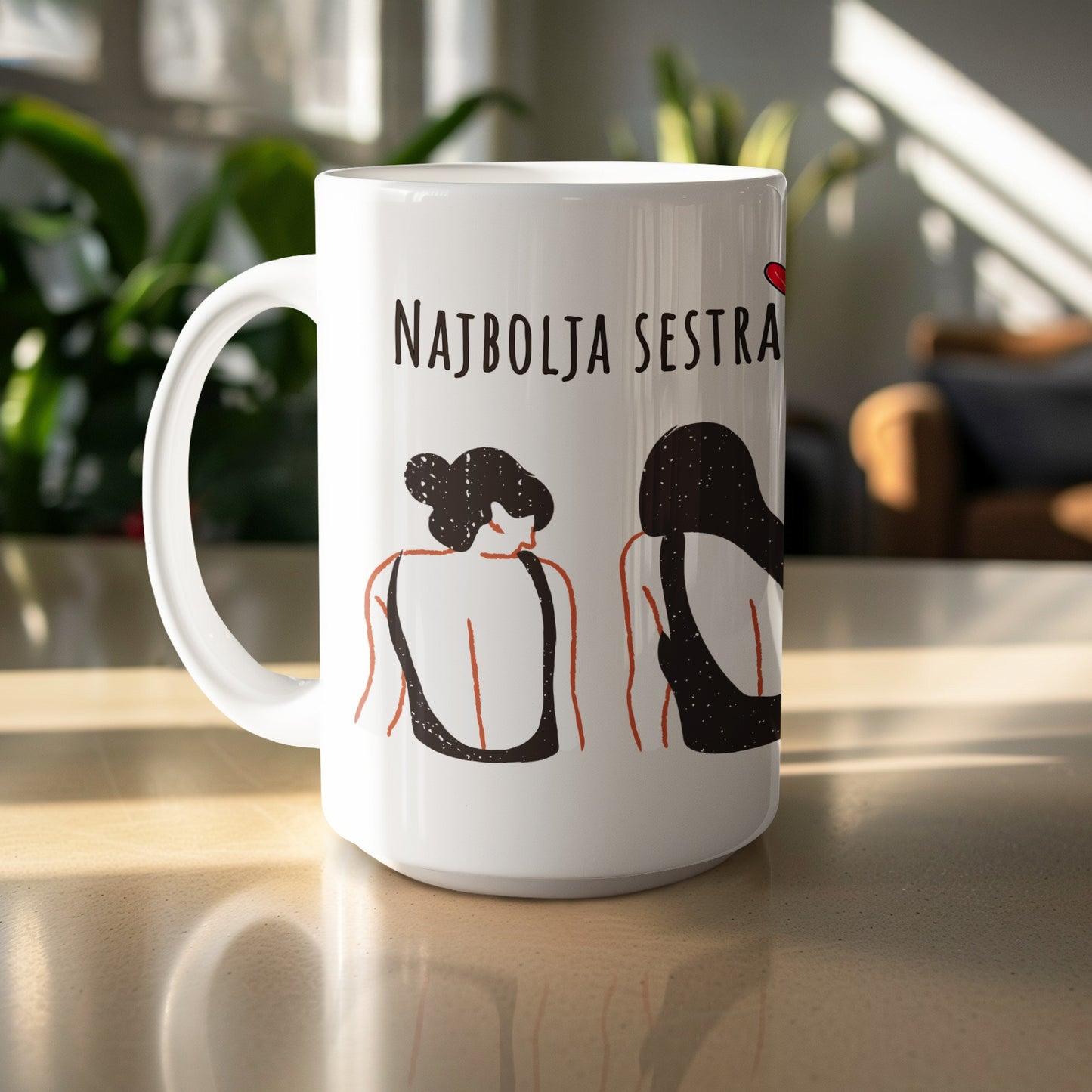Najbolja Sestra Graphic White Ceramic Coffee Mug