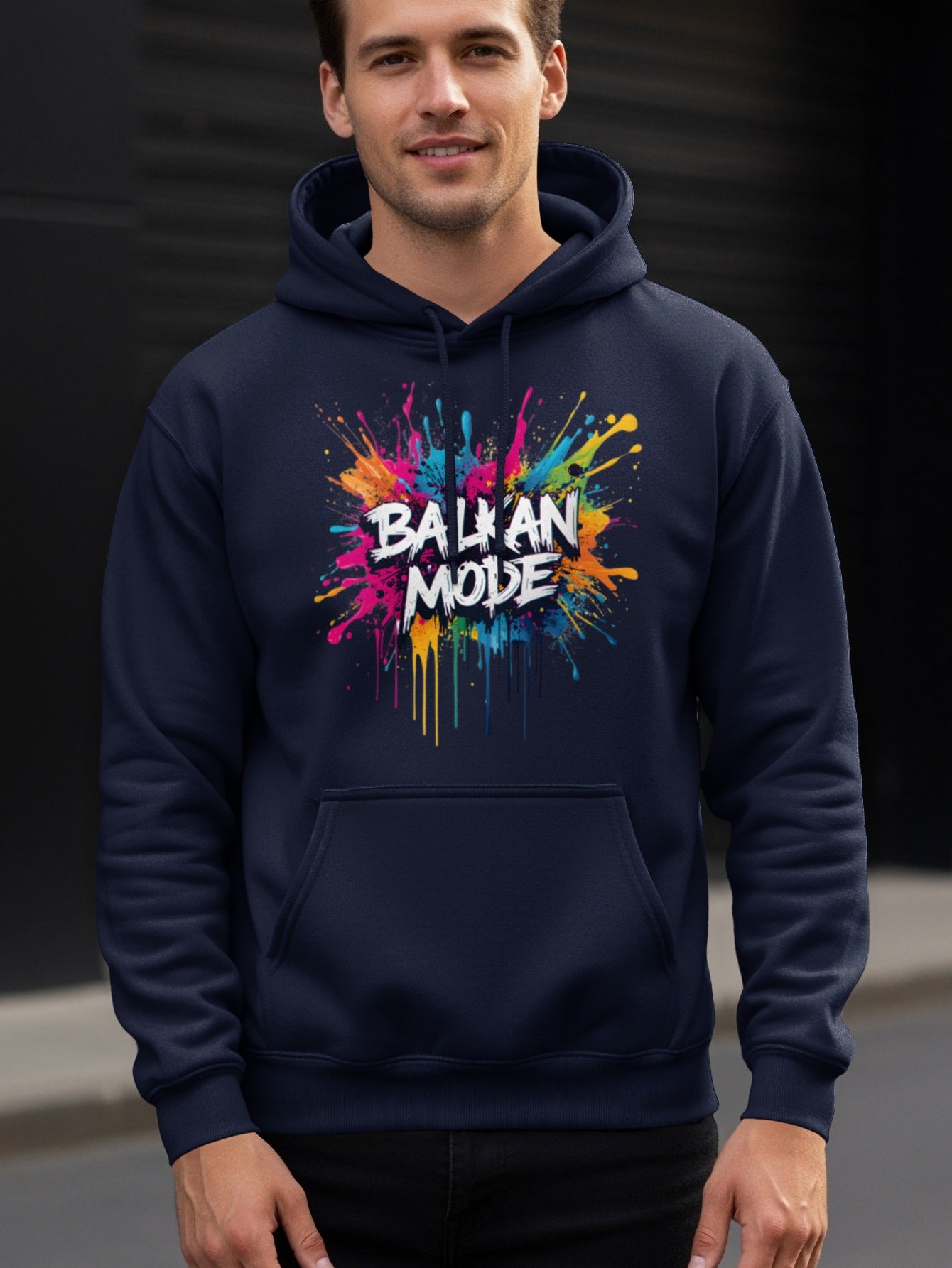 Balkan Mode Colorful Splatter Graphic Design Hoodie product type