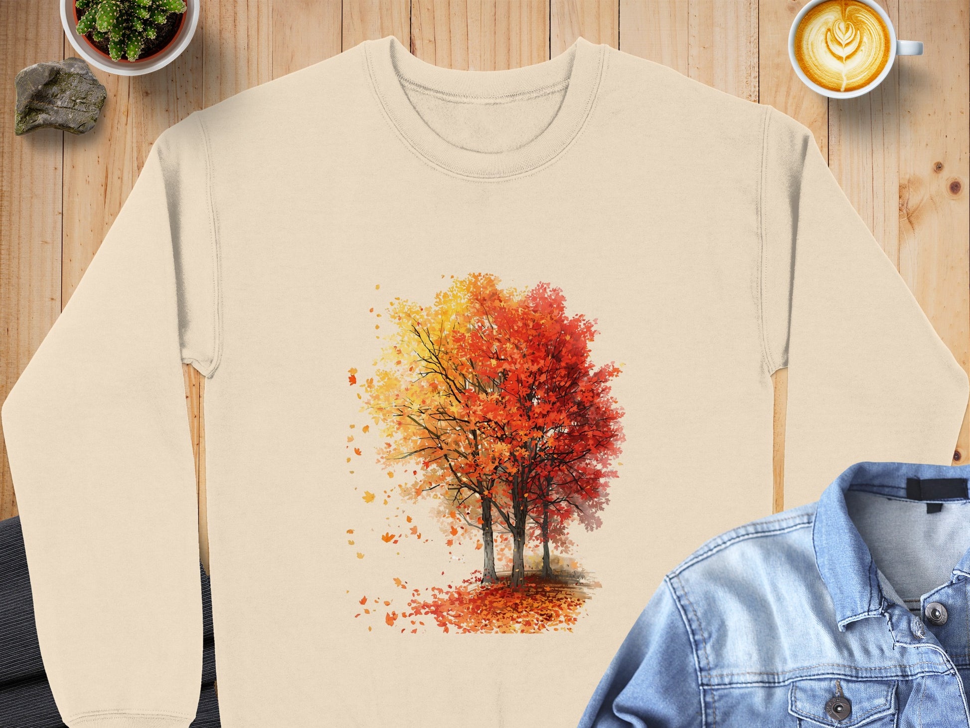 Autumn Tree Artistic Design on Long Sleeve Shirt product