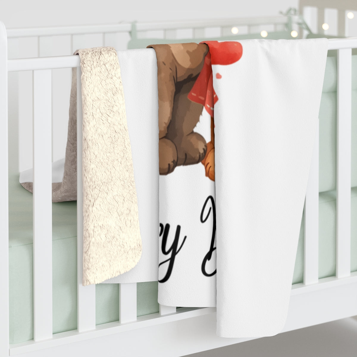 Cozy Teddy Bear Design Fleece Blanket for Babies