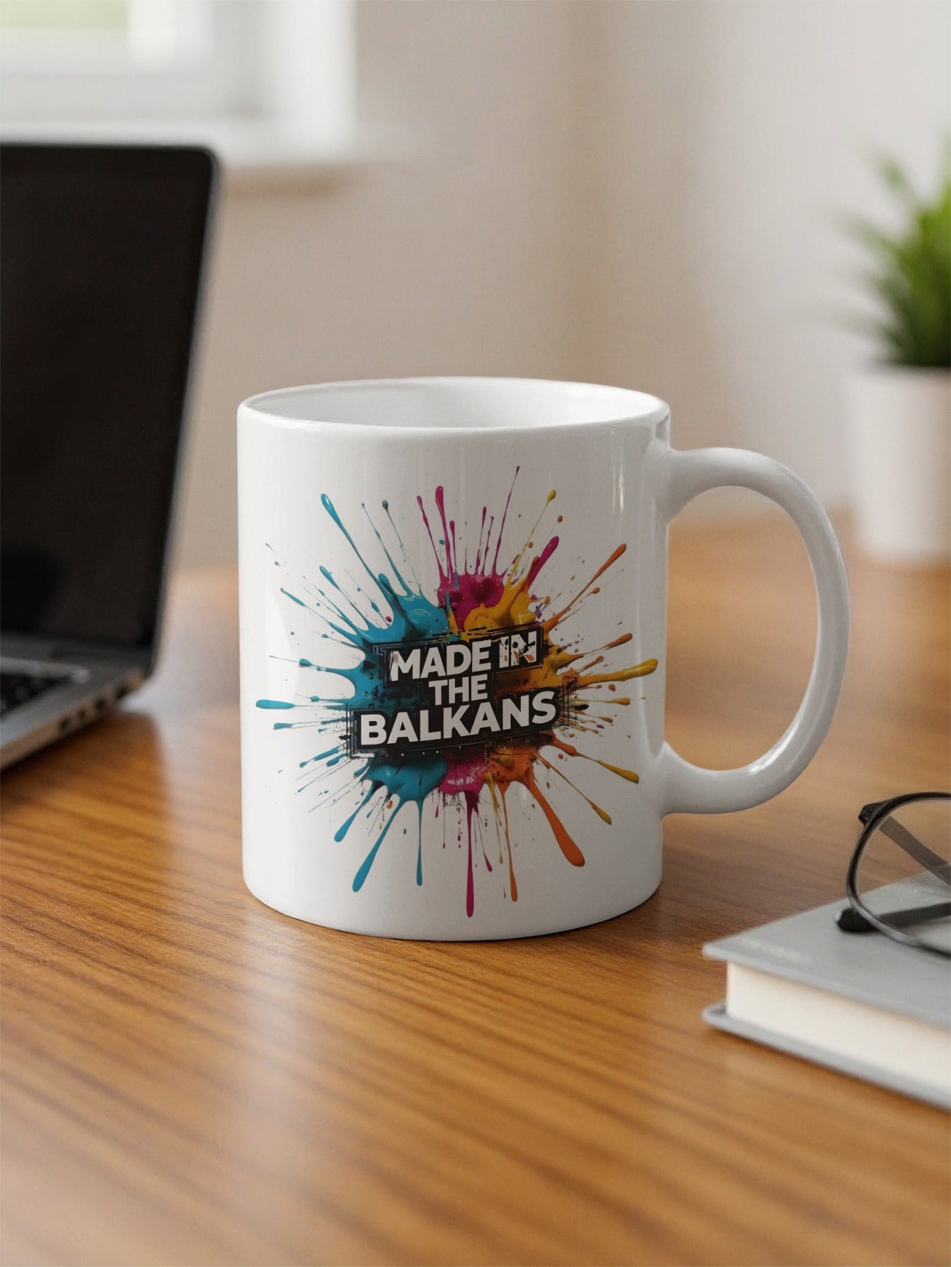 Made In The Balkans Colorful Paint Splatter Mug product type