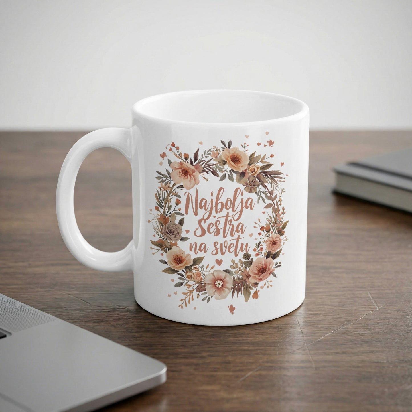Najbolja sestra na svetu floral decorative mug
