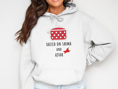 Raised on Sarma and Ajvar Graphic Hoodie product
