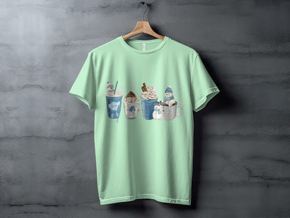 Cute Assorted Winter Drinks Graphic T-Shirt