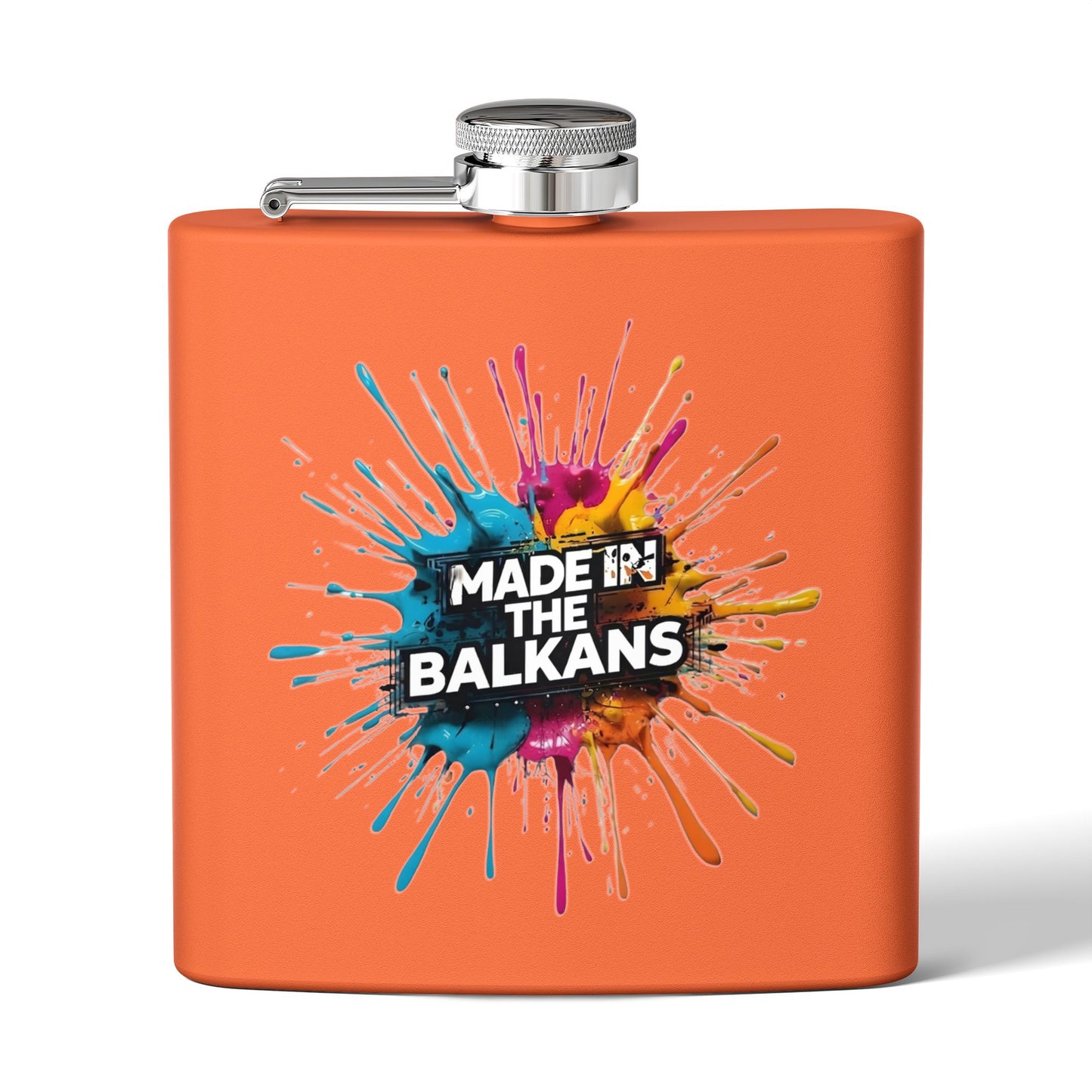 Orange Made in the Balkans Paint Splatter Flask product type