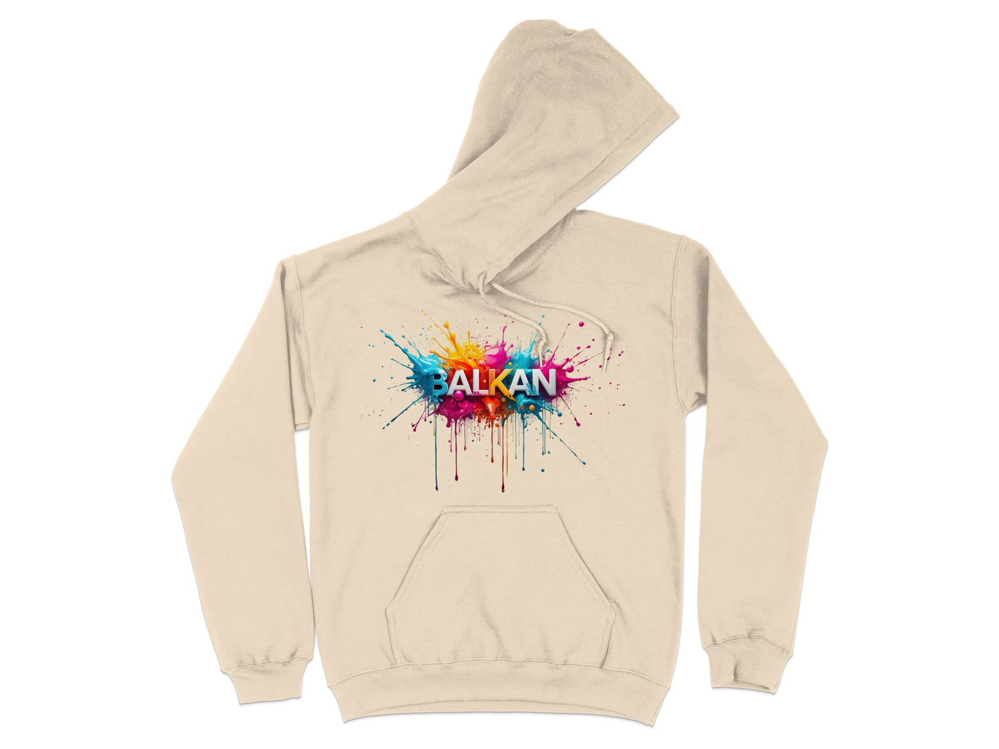 BALKAN Colorful Splash Design Beige Hoodie product type