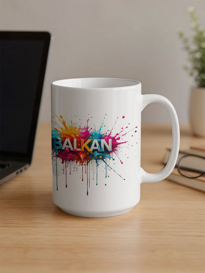 BALKAN colorful paint splash 3D letters mug product type