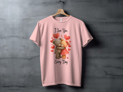 I Love You Every Day Cute Bear Couple T-Shirt