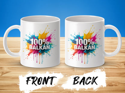 100% Balkan Colorful Paint Splatter Design Mug product type