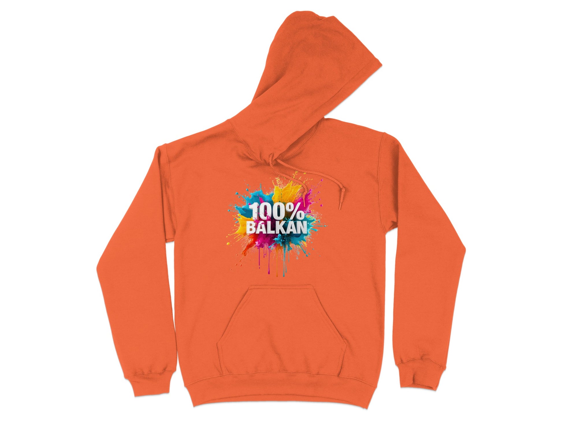 Orange 100% BALKAN Splash Design Hoodie product type