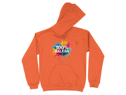 Orange 100% BALKAN Splash Design Hoodie product type