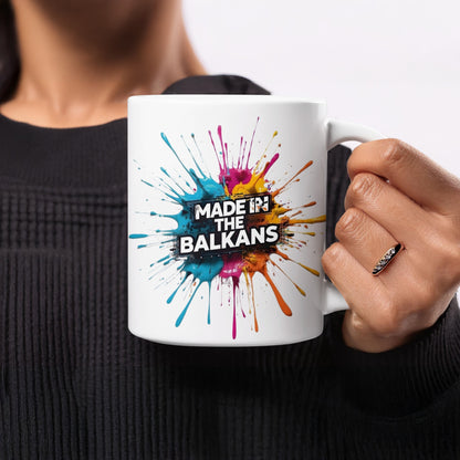 Made In The Balkans White Mug Colorful Design product type