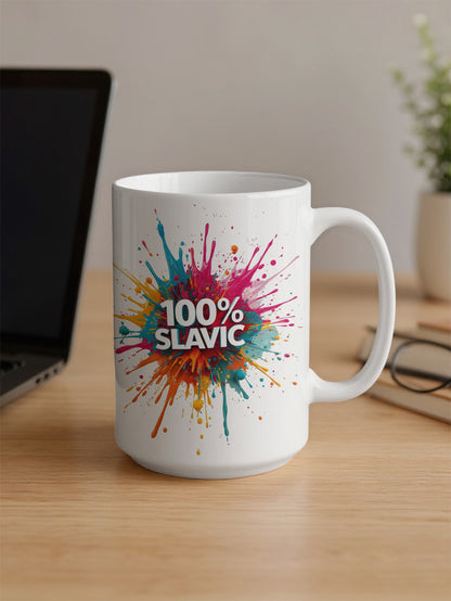 100% SLAVIC Colorful Paint Splatter Mug product type