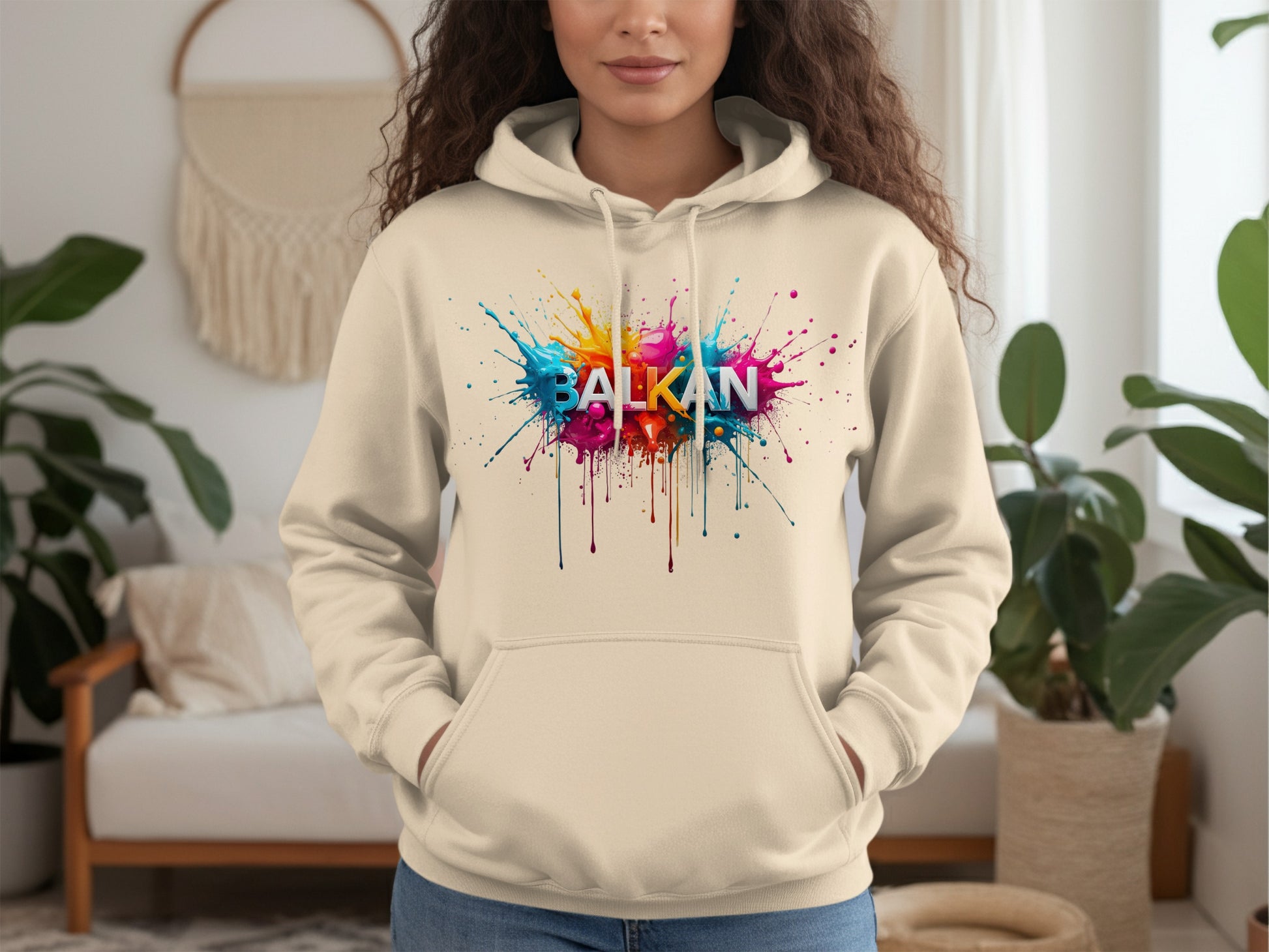 BALKAN Colorful Paint Splatter Design Hoodie product type