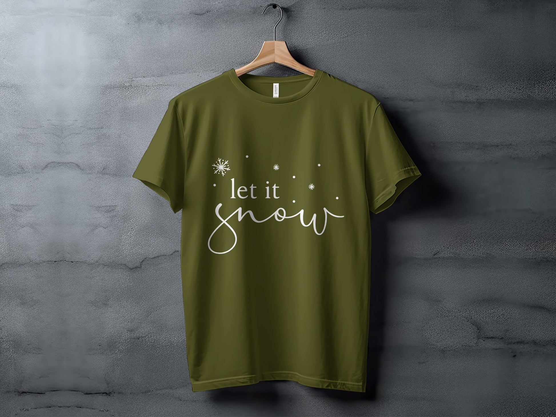 Let It Snow Graphic T-shirt with Snowflake Design