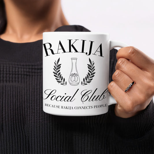 Rakija Social Club white mug - Balkan gift