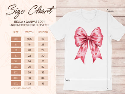 Pink Bow with Heart Accents on Unisex Jersey Tee Product