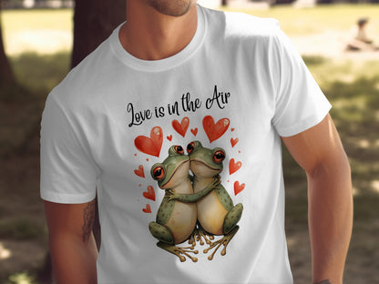 Love is in the Air Frog Couple Hearts T-shirt