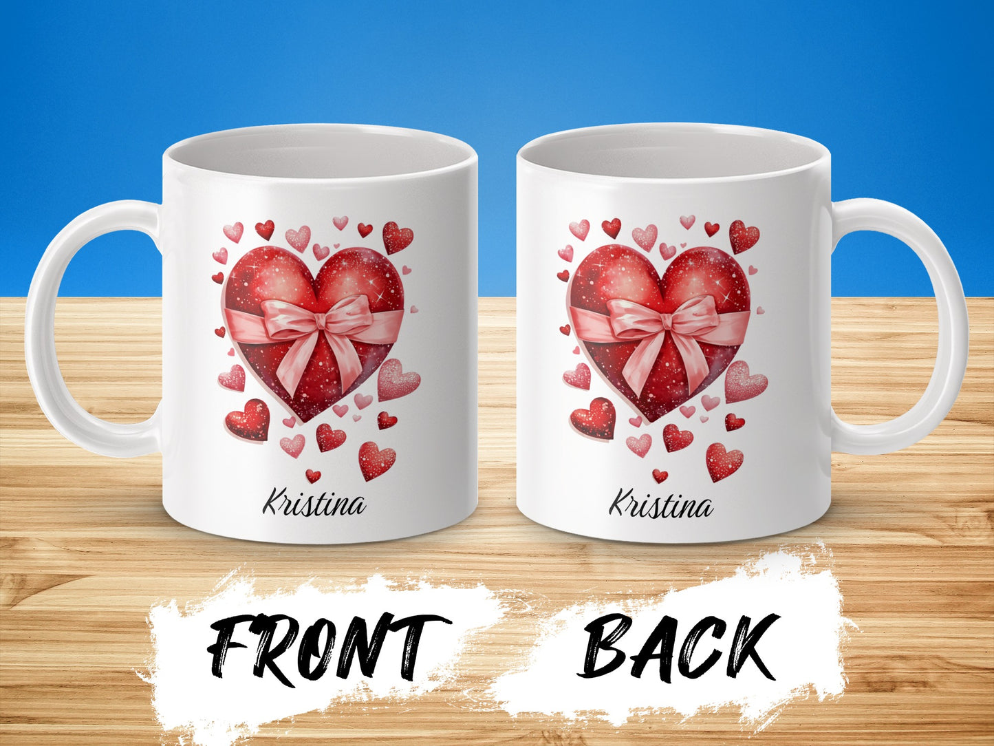 Romantic Heart Design Personalized Name Mug