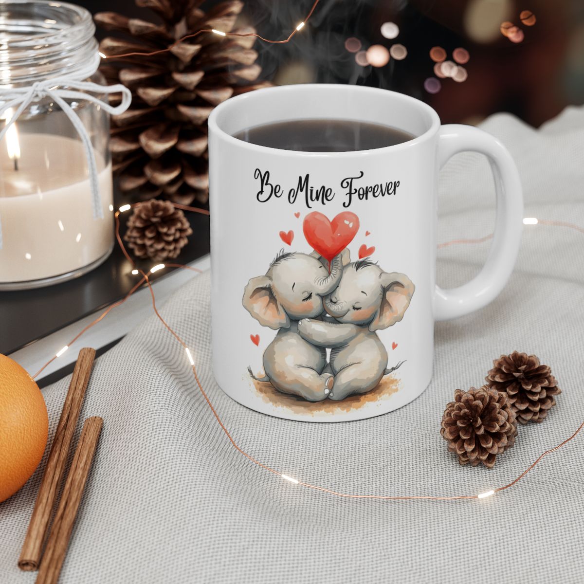 Be Mine Forever Elephant Couple Valentine's Day Mug