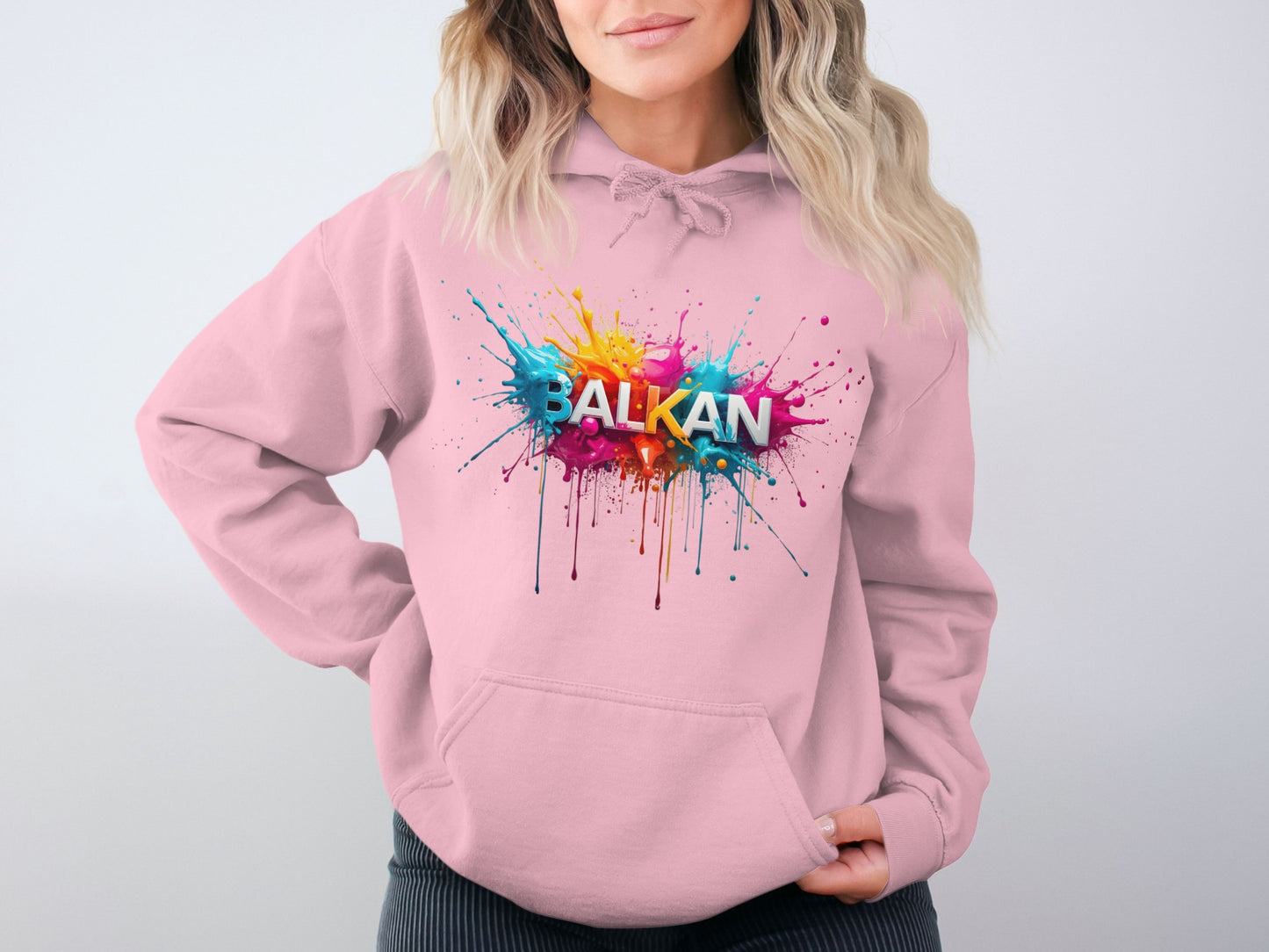 Balkan Colorful Paint Splatter Graphic Design Hoodie product type