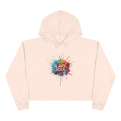 SLAVIC SOUL Colorful Splash Art Crop Hoodie product type