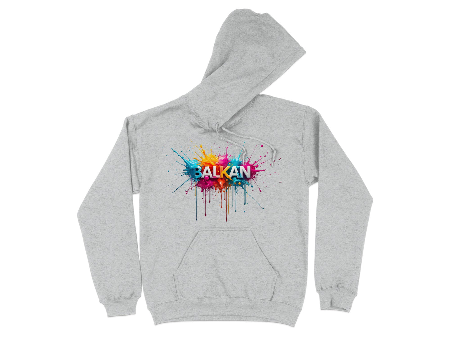 BALKAN colorful paint splatters grey hoodie product type