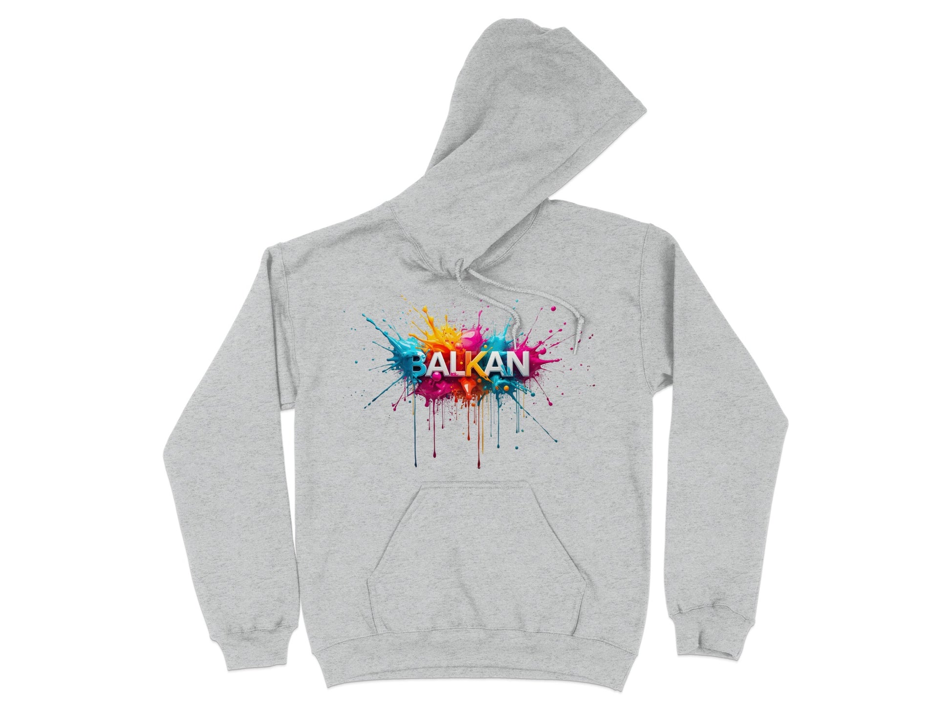 BALKAN colorful paint splatters grey hoodie product type
