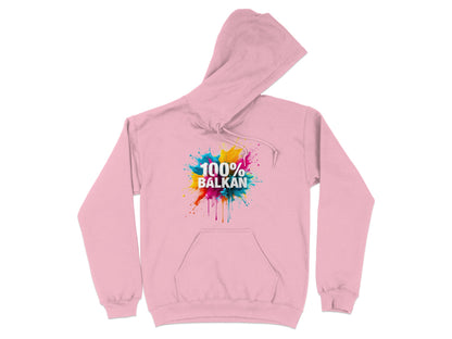 Pink 100% BALKAN Paint Splatter Graphic Hoodie product type