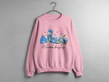 Winter Basics Pink Cozy Sweatshirt for Winter